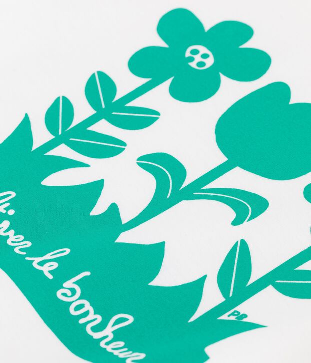 T-shirt manches courtes en coton enfant fille blanc