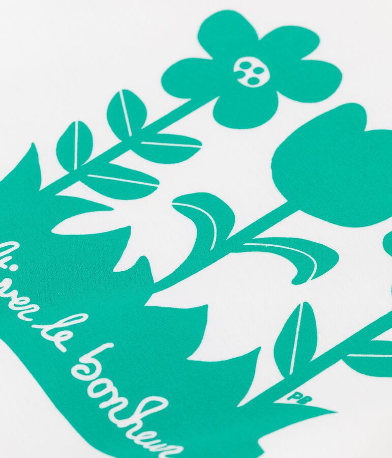 T-shirt manches courtes en coton enfant fille blanc