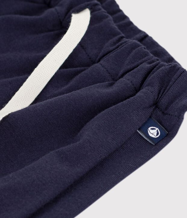 Short enfant en coton uni bleu marine