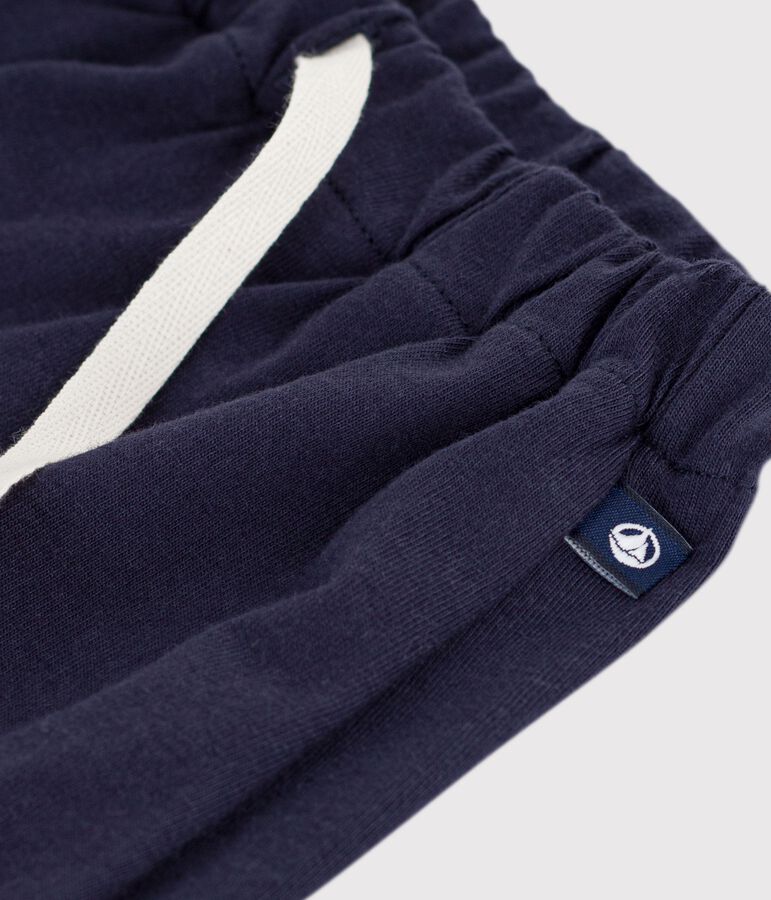 Short enfant en coton uni bleu