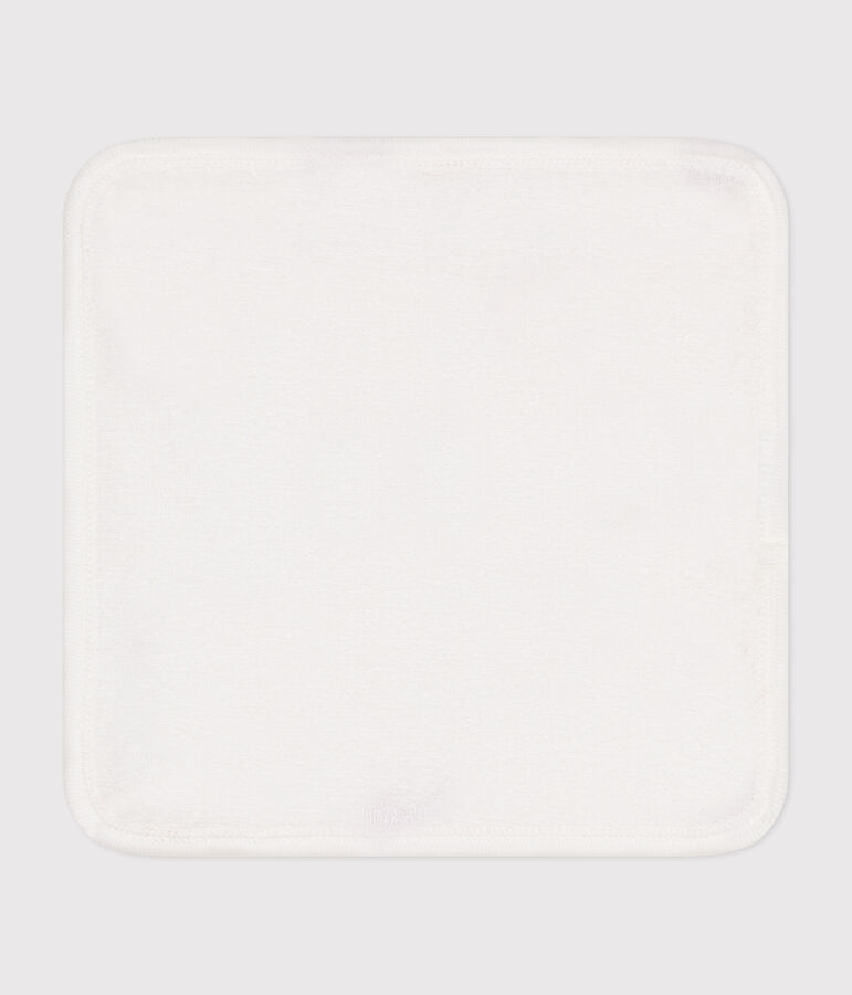 Lingette b&eacute;b&eacute; en coton et &eacute;ponge c&oelig;urs blanc/rouge
