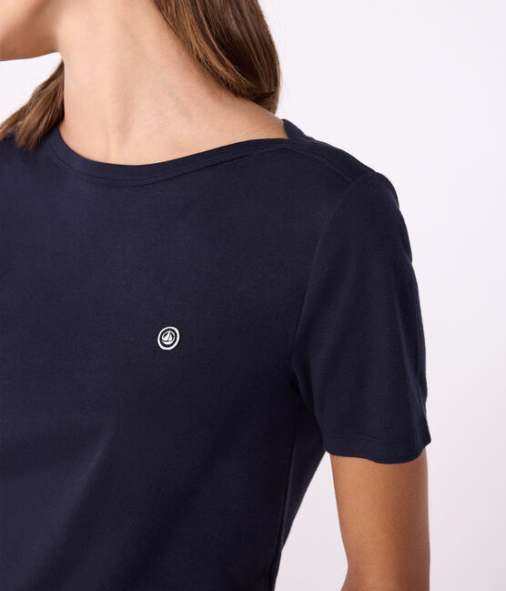Tee-shirt Femme Iconique col amiral en coton  bleu SMOKING