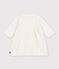 Robe b&eacute;b&eacute; &agrave; col en tricot uni blanc