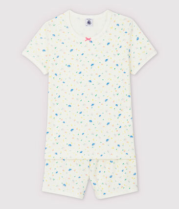 Pyjacourt à fleurs petite fille en coton et lin
