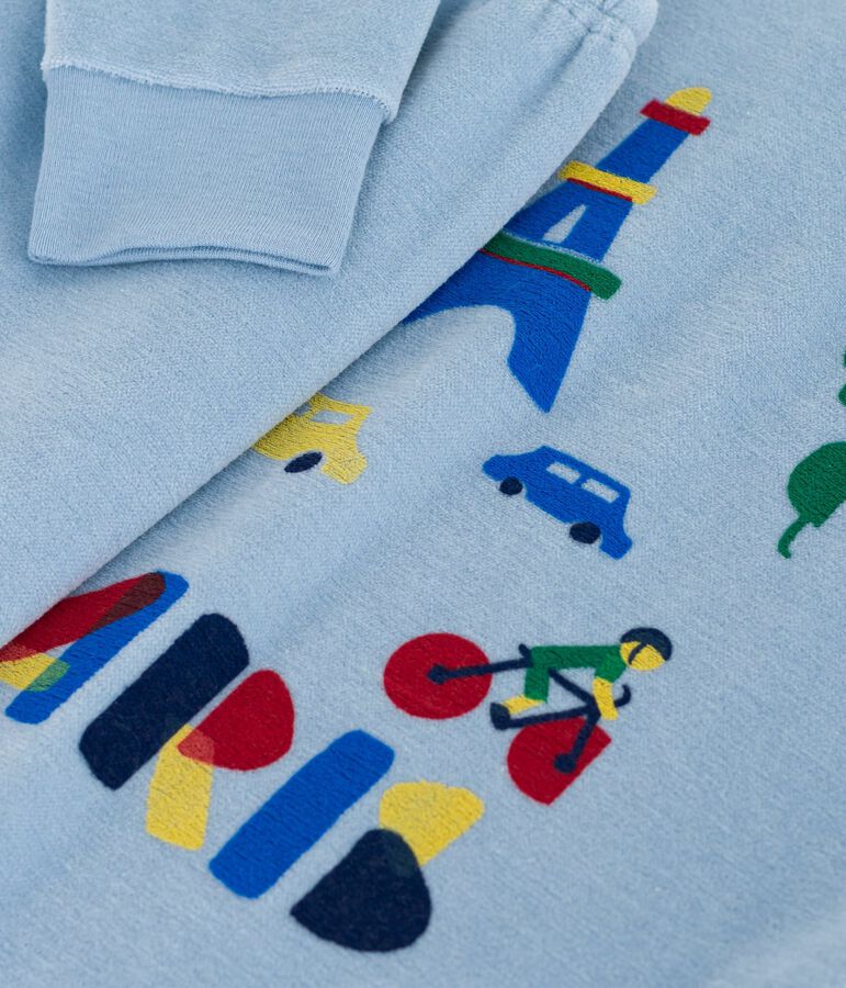 Pyjama enfant en velours bleu ADRIATIC