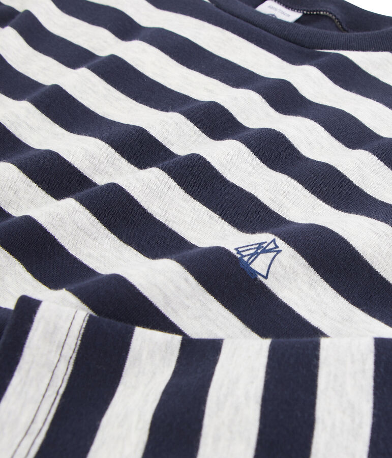 Tee shirt manches longues enfant gar&ccedil;on bleu/gris