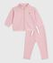 Ensemble sweatshirt et pantalon bébé en coton uni rose JOLI