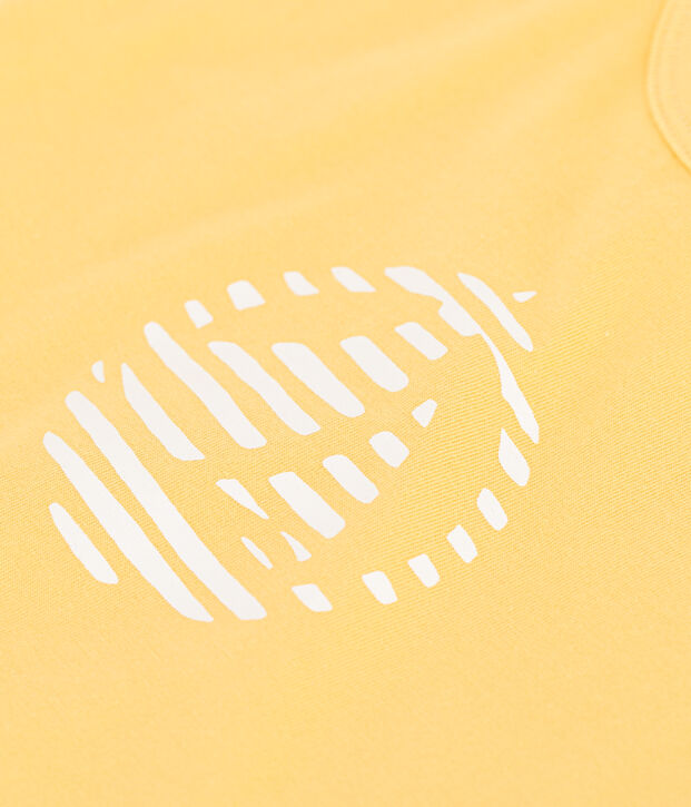 T-shirt b&eacute;b&eacute; en coton &agrave; manches courtes uni jaune