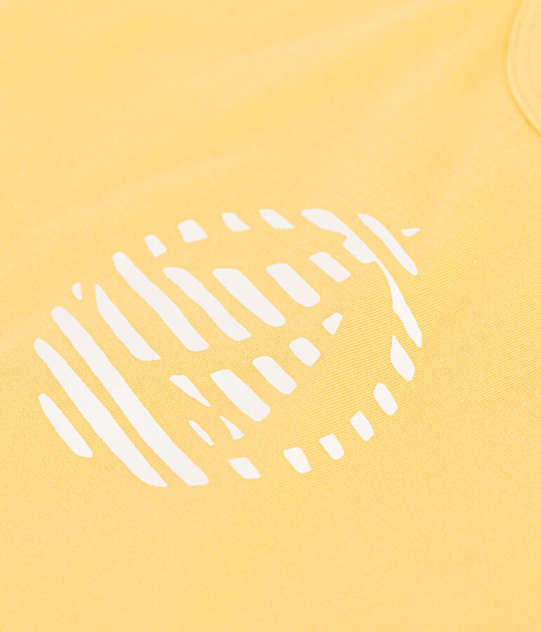 T-shirt b&eacute;b&eacute; en coton &agrave; manches courtes uni jaune ORGE