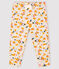 Pantalon bébé fille en tubique beige MONTELIMAR/blanc MULTICO