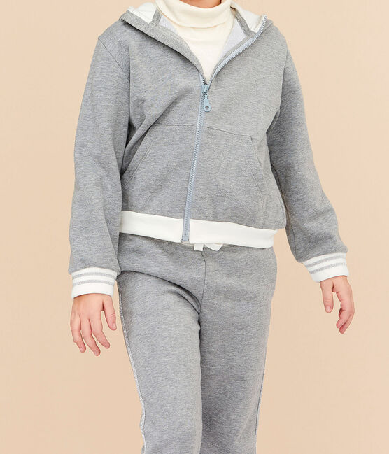 Sweatshirt à capuche enfant fille gris SUBWAY CHINE