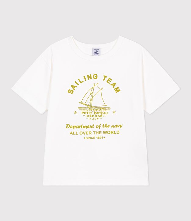 Tee-shirt enfant manches courtes en coton blanc