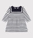 Robe marinière bébé en coton épais manches longues