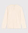 Tee-shirt manches longues en coton enfant fille écru AVALANCHE