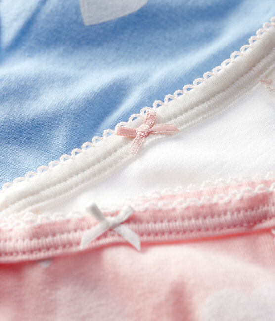 Lot de 3 culottes tailles hautes cœur petite fille en coton biologique variante 1