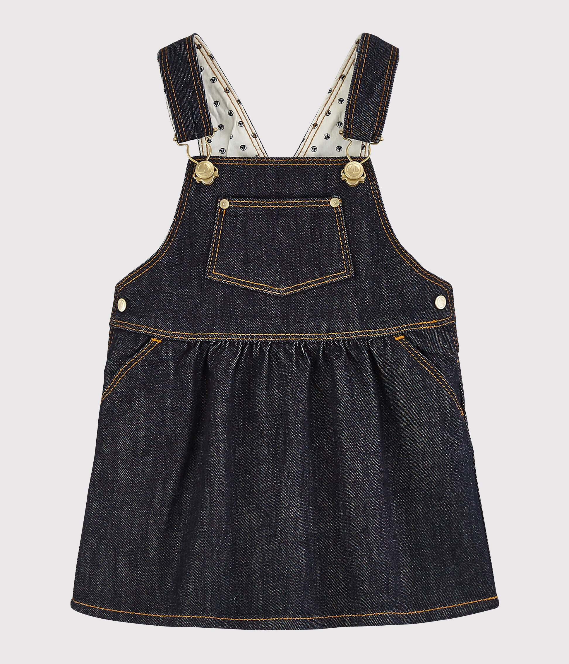 Robe salopette bébé fille en jean JEAN Petit Bateau