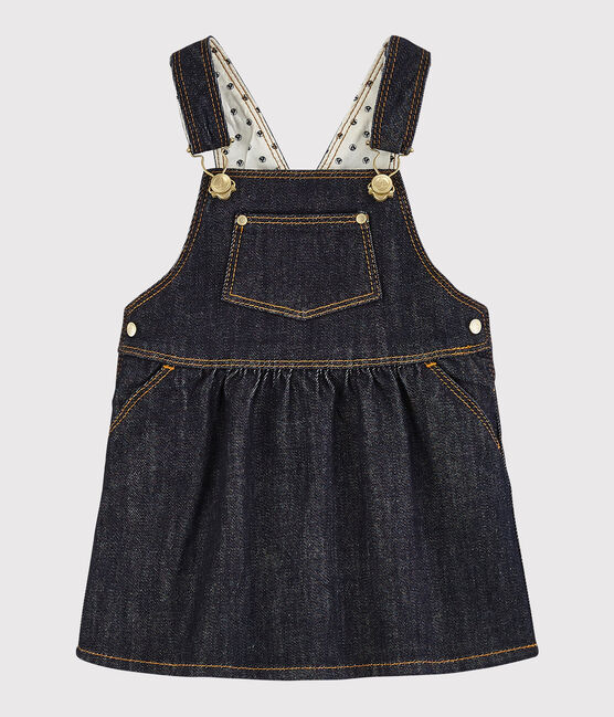 Robe salopette bébé fille en jean bleu JEAN