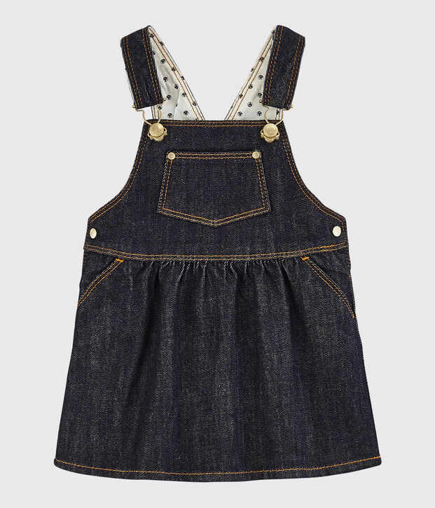 Robe salopette b&eacute;b&eacute; fille en jean bleu