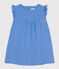 Robe sans manche bébé en gaze de coton unie bleu EDNA