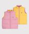 Doudoune sans manches enfant unie rose/jaune