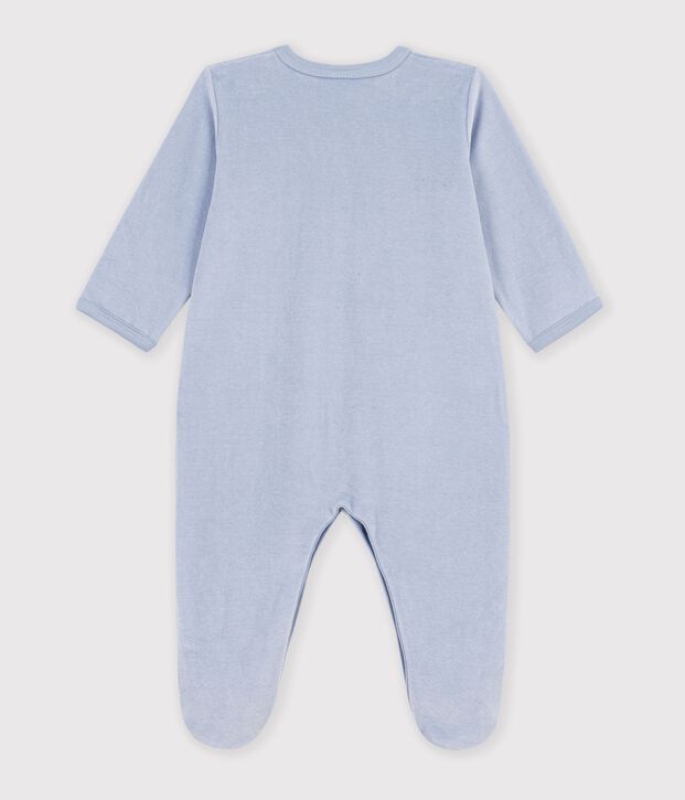 Pyjama b&eacute;b&eacute; en velours uni avec motif plac&eacute; NEW PLACID