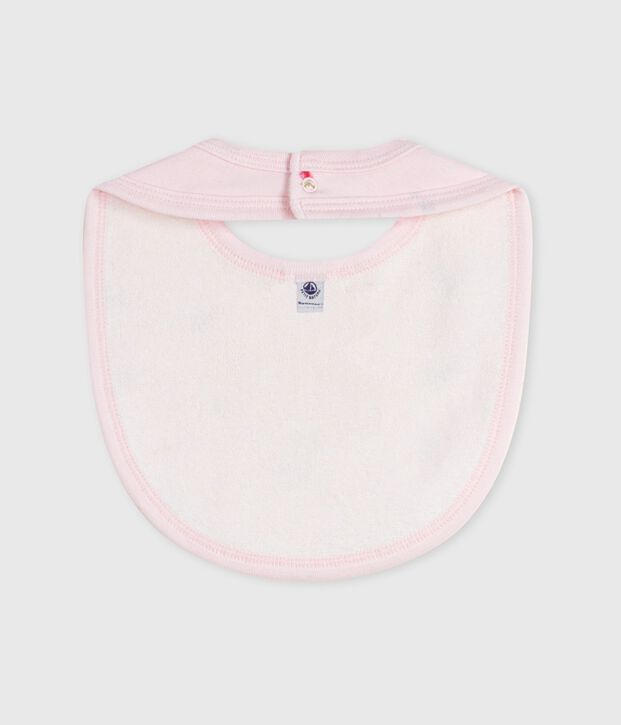 Bavoir naissance en coton imprim&eacute; rose/multicouleur