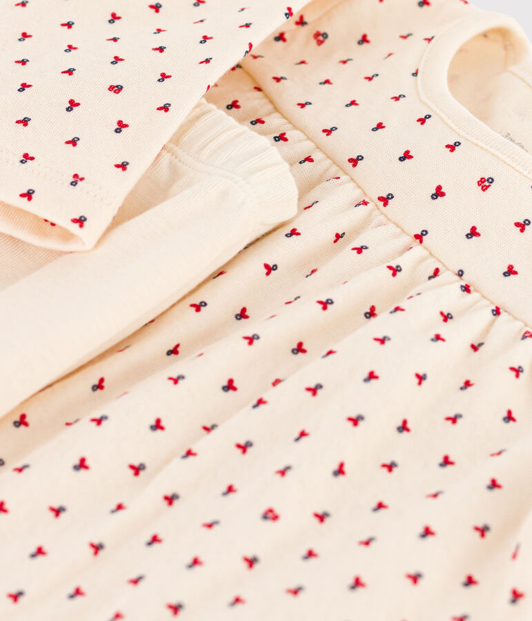 Robe legging imprim&eacute;e b&eacute;b&eacute; en tubique en coton blanc AVALANCHE/ MULTICO