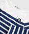 Marinière en jersey enfant blanc MARSHMALLOW/bleu MEDIEVAL