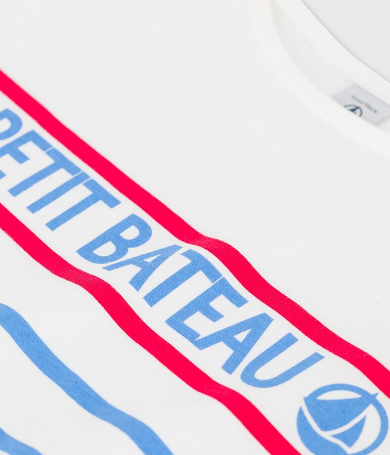 T-shirt en coton enfant fille / gar&ccedil;on blanc MARSHMALLOW