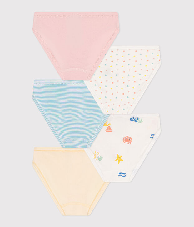 Lot de 5 culottes enfant en coton imprim&eacute; multicouleur