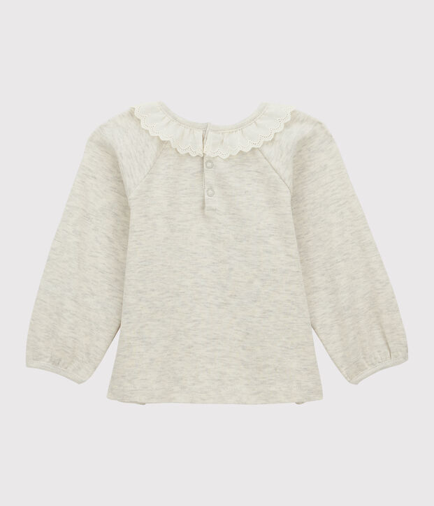 Blouse en coton b&eacute;b&eacute;. beige chin&eacute;