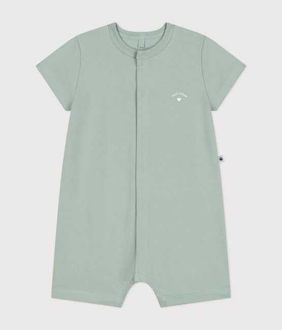 Combinaison courte en jersey léger bébé vert HERBIER