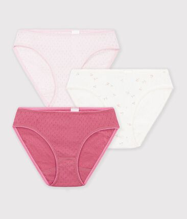 Lot de culottes femme en coton ajouré à fleurs
