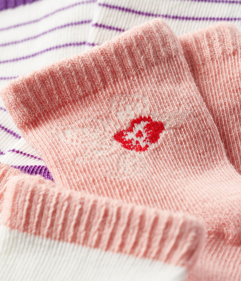 Lot de 3 paires de chaussettes b&eacute;b&eacute; fille multicouleur