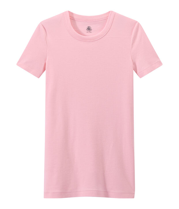 T-shirt femme en c&ocirc;te originale rose