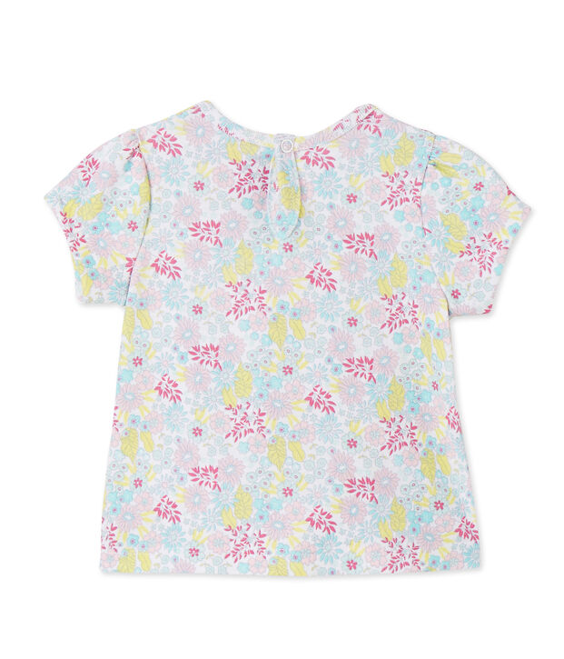 T-shirt b&eacute;b&eacute; fille imprim&eacute; blanc/multicouleur
