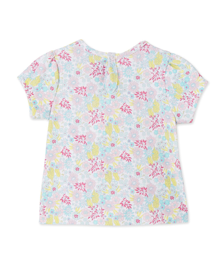 T-shirt b&eacute;b&eacute; fille imprim&eacute; blanc ECUME/blanc MULTICO
