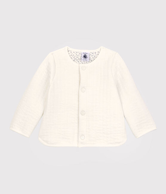 Cardigan en tubique matelassé bébé. blanc MARSHMALLOW