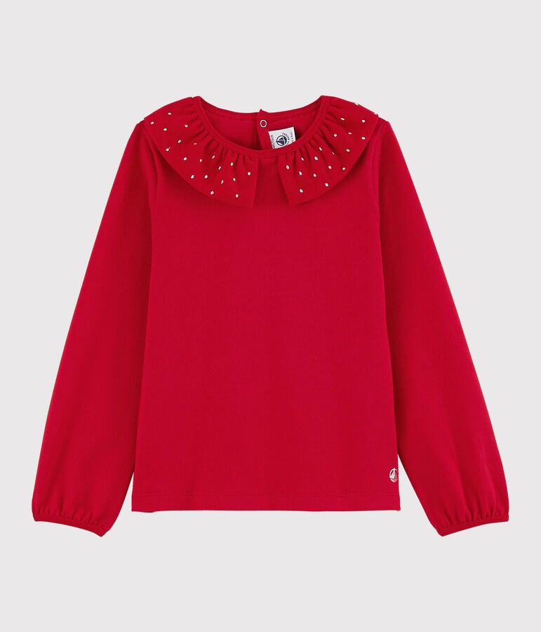 Tee-shirt manches longues enfant fille rouge