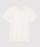 Tee-shirt manches courtes en coton enfant fille blanc MARSHMALLOW