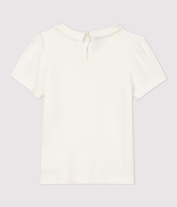 T-shirt manches courtes en coton enfant fille blanc