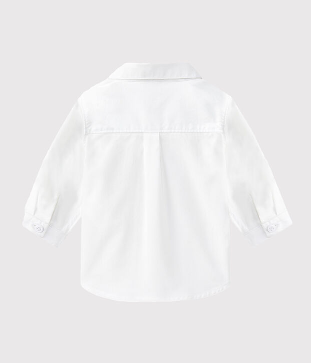 Chemise b&eacute;b&eacute; gar&ccedil;on manches retroussables blanc