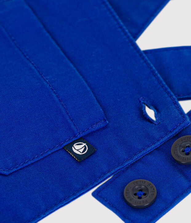 Salopette courte en serge b&eacute;b&eacute; bleu