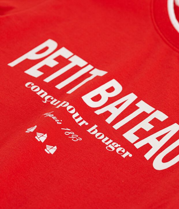 Tee-shirt enfant manches courtes en coton rouge