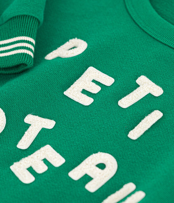 Sweatshirt en molleton enfant fille / garçon vert JARDIN
