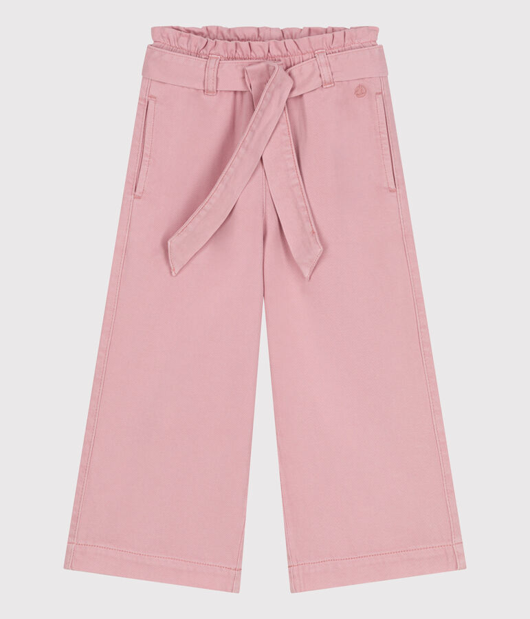 Pantalon enfant en m&eacute;lange coton et lyocell. rose