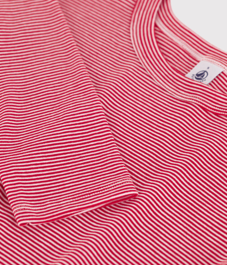 Tee-shirt L'ICONIQUE col rond en coton Femme rouge/blanc