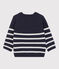 Pull en laine et coton bébé. bleu SMOKING/blanc MARSHMALLOW