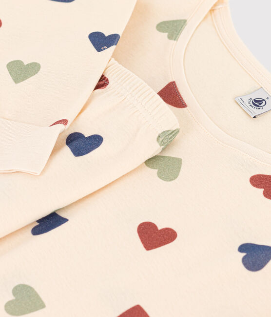 Pyjama en coton motif cœur femme blanc AVALANCHE/ MULTICO