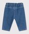 Pantalon b&eacute;b&eacute; en denim uni bleu
